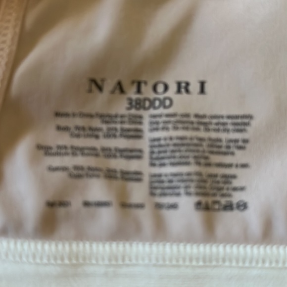NATORI Sports Bra Size 38DDD Blush & Ivory Back close Adjustable $79 NEW - Picture 9 of 14